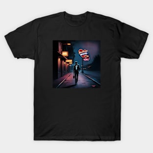 Walking down a lonely street T-Shirt